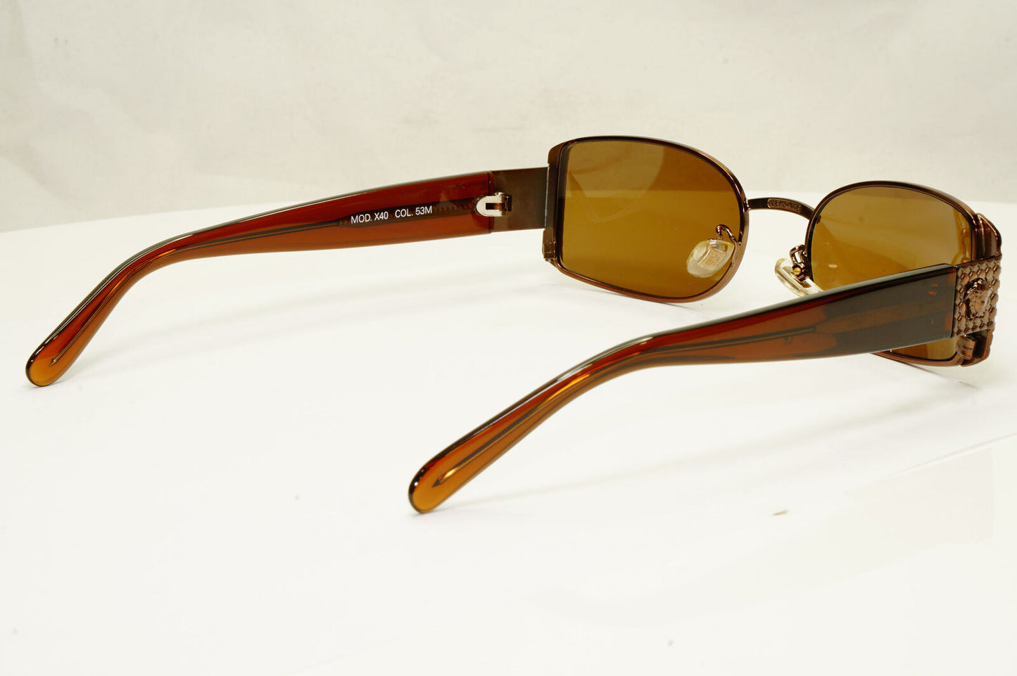 Gianni Versace 1996 Vintage Copper Medusa Brown Sunglasses MOD X40 COL 53M