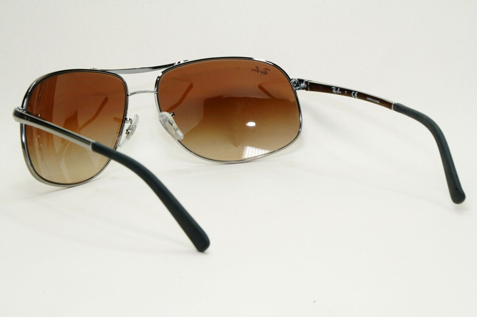 Ray-Ban Sunglasses 2013 Vintage Gunmetal Brown Wrap Pilot RB 3387 004/13 64mm