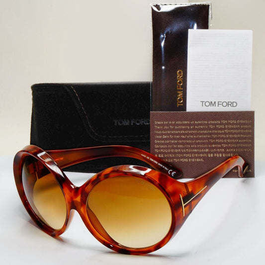 Tom Ford Sunglasses Ali Oversized Round Large Brown Tortoise FT0221 TF 221 53F