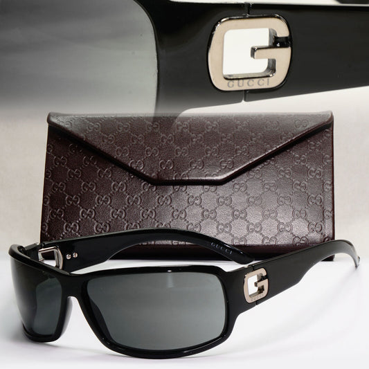 Gucci Sunglasses 2007 Vintage Black Wrap Grey Retro GG 1583/S D28P9 210124