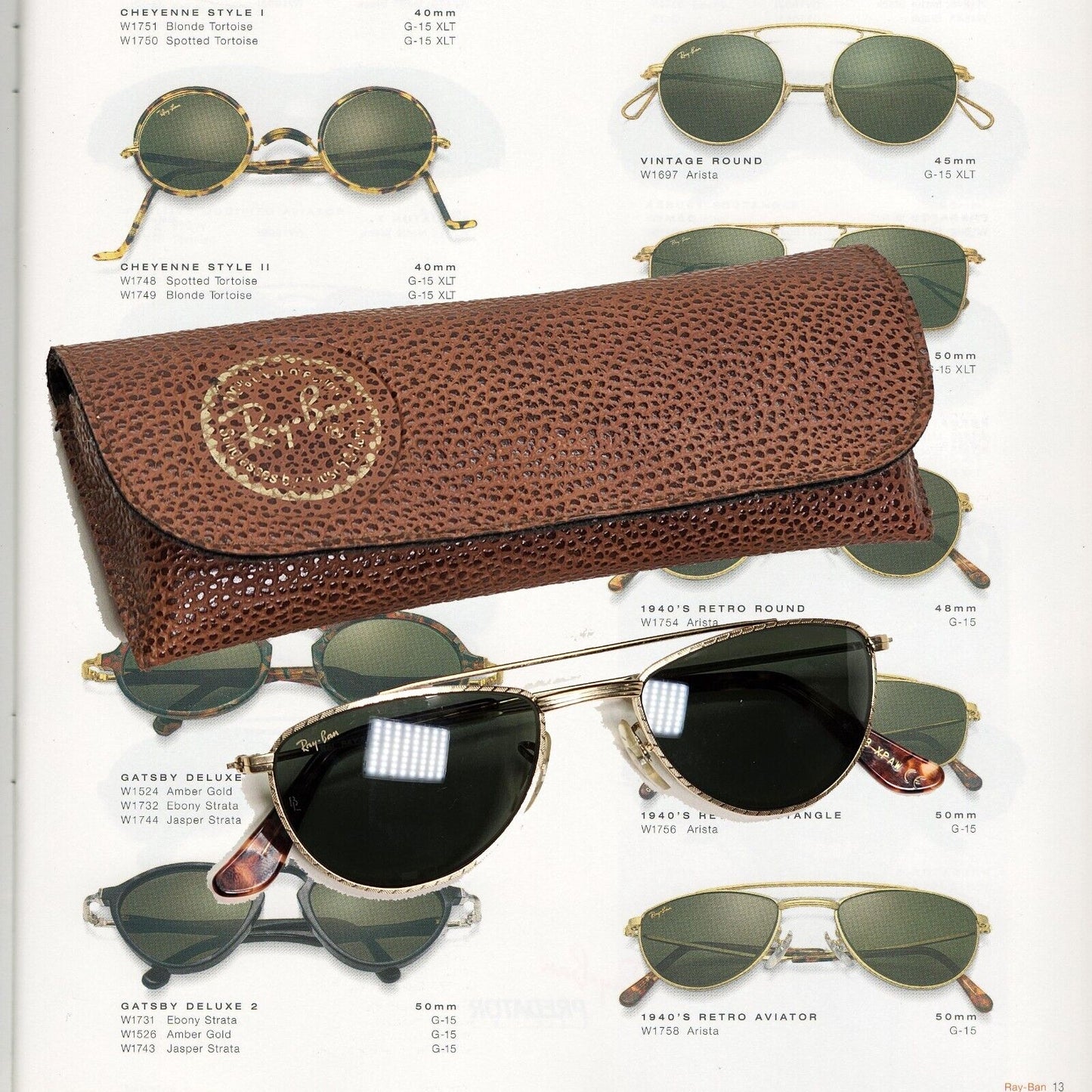 Ray-Ban Sunglasses 1996 Vintage Retro Aviator Gold Green G15 W1758 Arista 021124