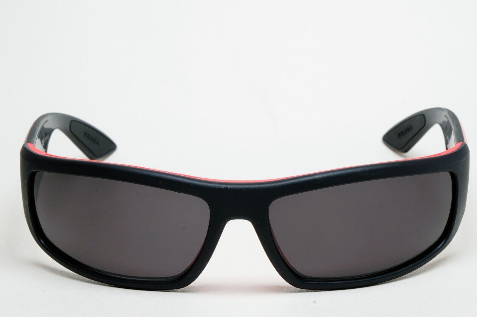 Prada Sunglasses Black Matte Wrap Red Stripe PS02US SPS 02U 353-5L2 231124