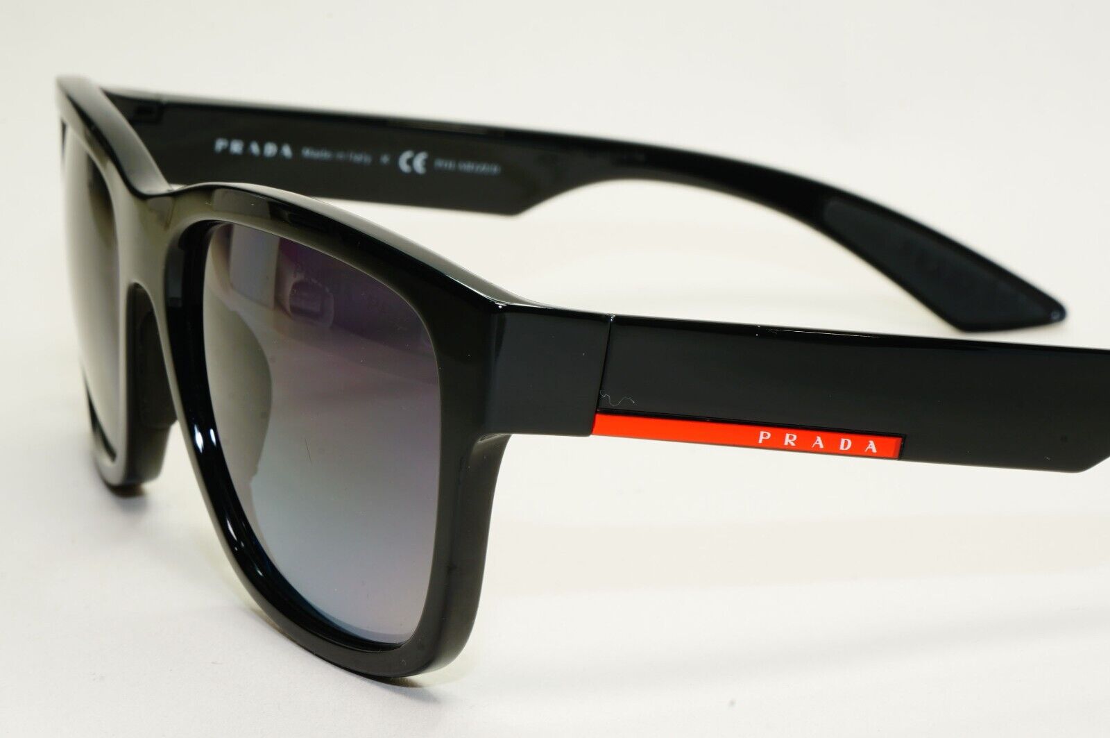 Prada Sunglasses Polarised Square Black Grey PS03QS SPS 03Q 1AB-5W1 120824