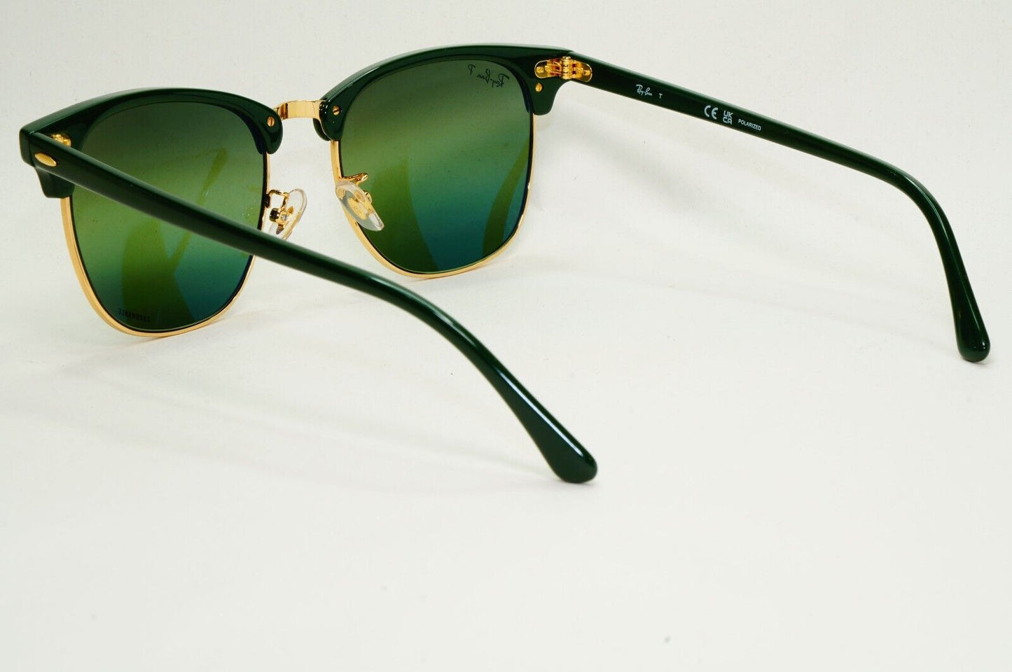 Ray-Ban Sunglasses Clubmaster Chromance Polarised Mirror Green RB 3016-F 1368/G4