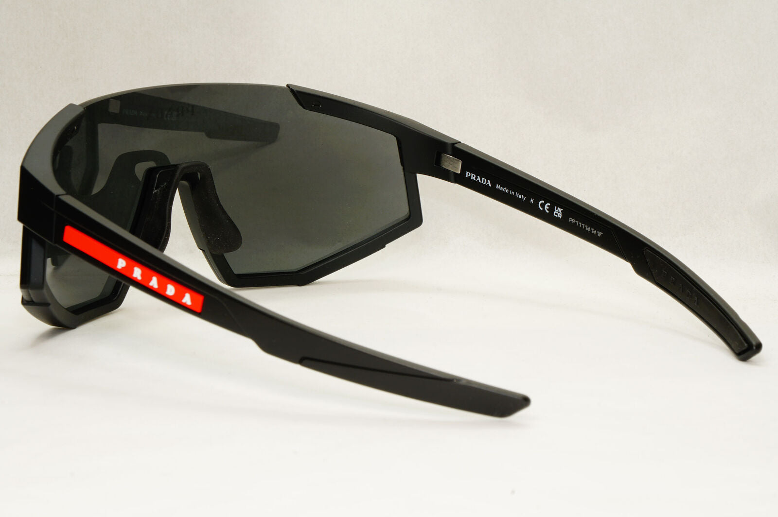 Prada Sunglasses Black Shield Visor Wrap Cycling Ski PS04WS SPS 04W DG0-06F