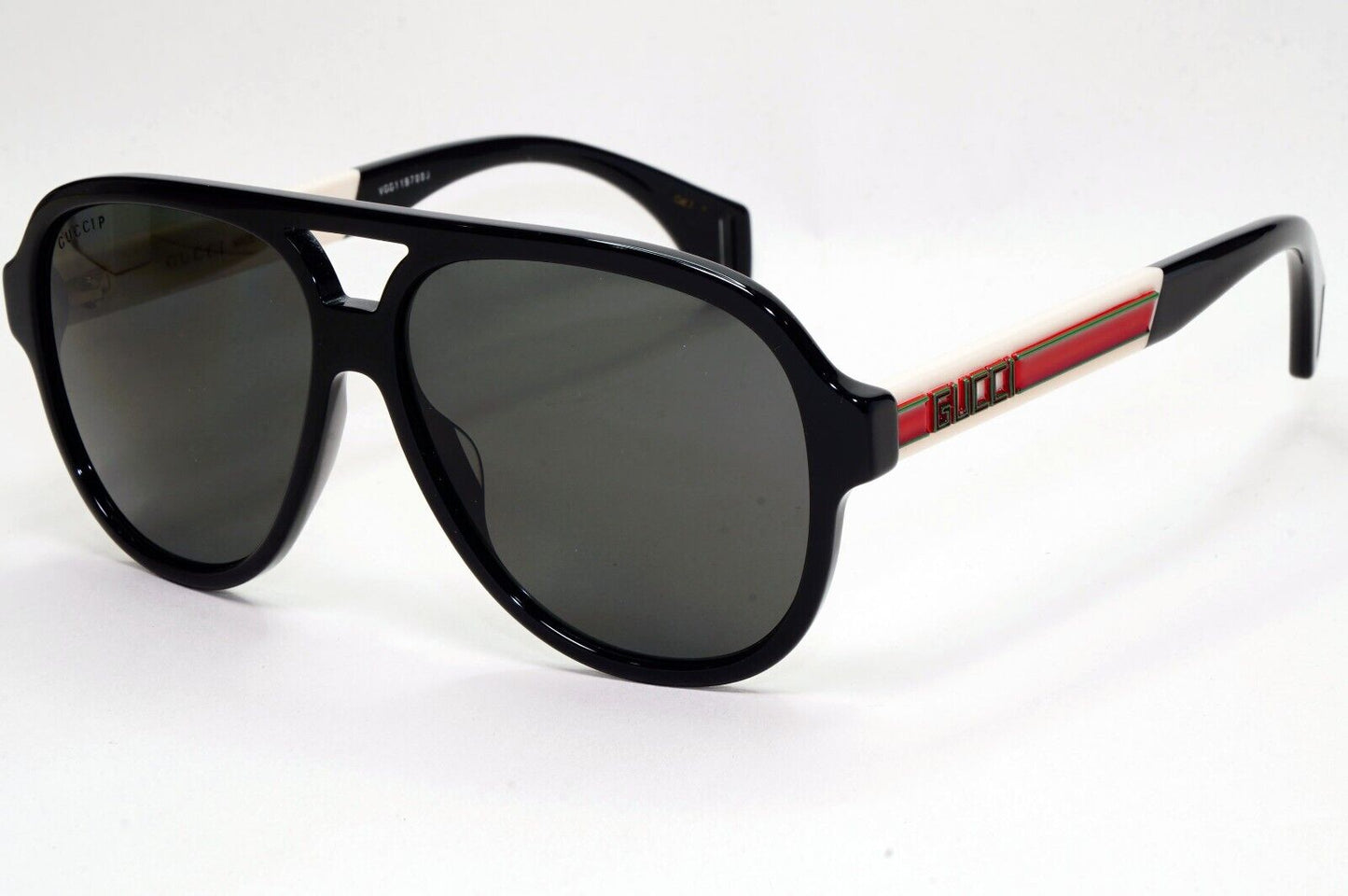 Gucci Sunglasses 2019 Black Polarised Pilot White Red GG 0463S 002 58mm 141024