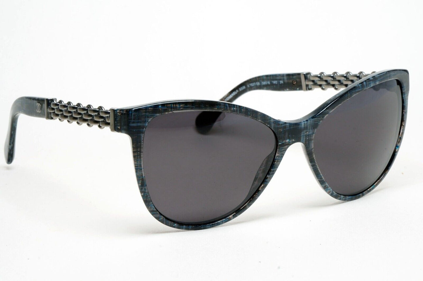 Chanel Sunglasses Chain Grey Black Square Tweed 5326 c.1527/S6 58mm 241124