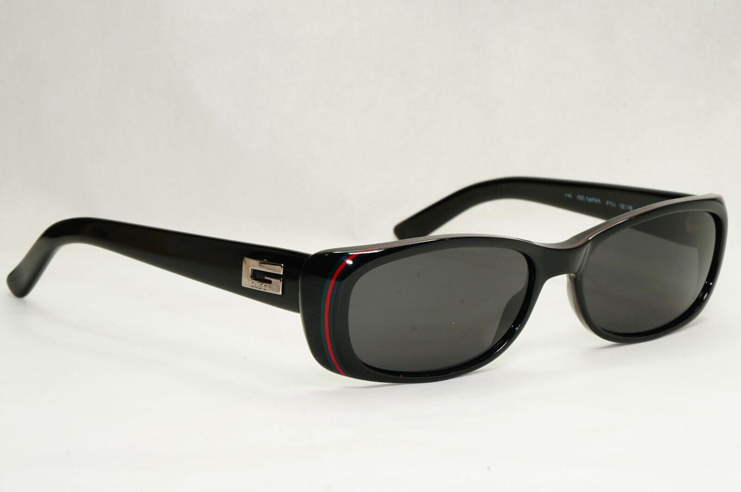 Gucci Sunglasses 1997 Vintage Black Square Red Green Stripe GG 2453/S E5W 270324