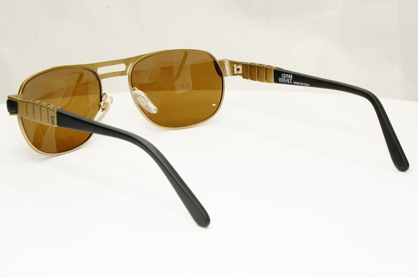 Gianni Versace 1996 Vintage Mens Black Gold Pilot Sunglasses MOD S25 COL 86M