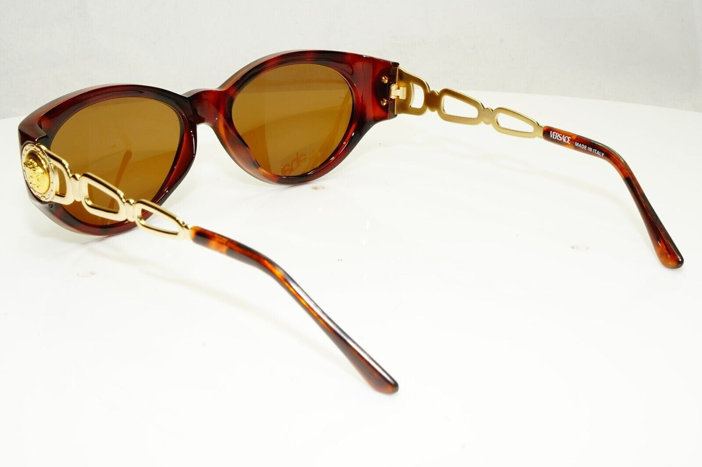 Gianni Versace Sunglasses 1996 Vintage Brown Gold Medusa Brown MOD 490 COL 900