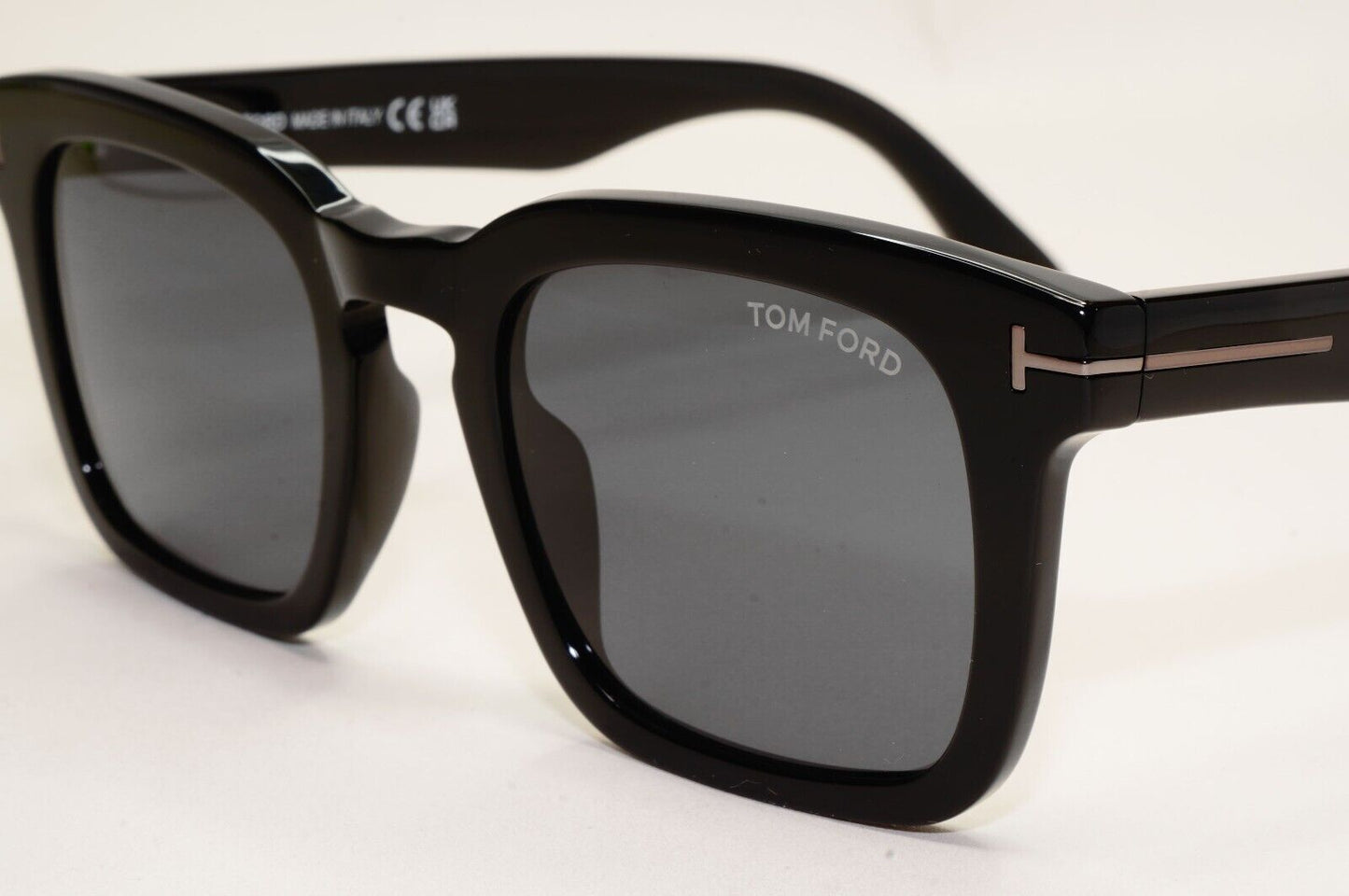 Tom Ford Sunglasses Dax Black Glossy Square Smoke  FT0751-N TF 751-N 01A 50mm