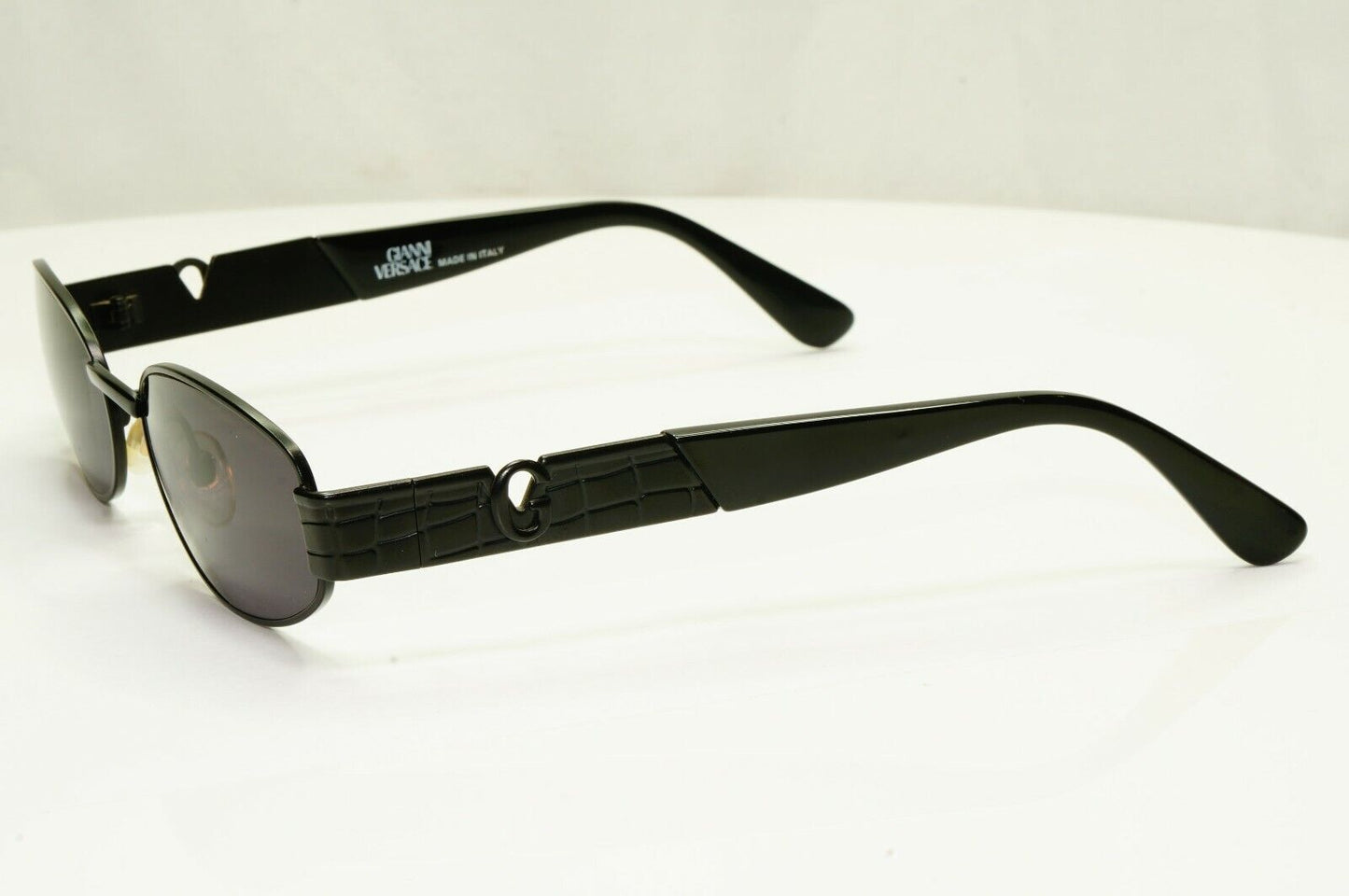 Gianni Versace 1996 Vintage Black Rectangle Metal Sunglasses MOD S20 COL 028