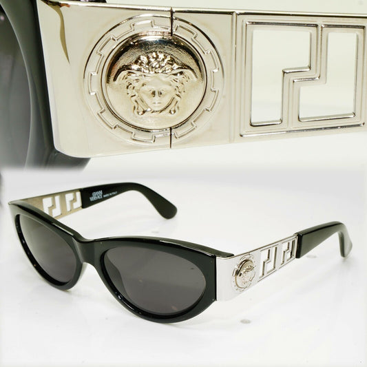 Gianni Versace Sunglasses 1996 Vintage Black Silver Medusa MOD 492 COL N52