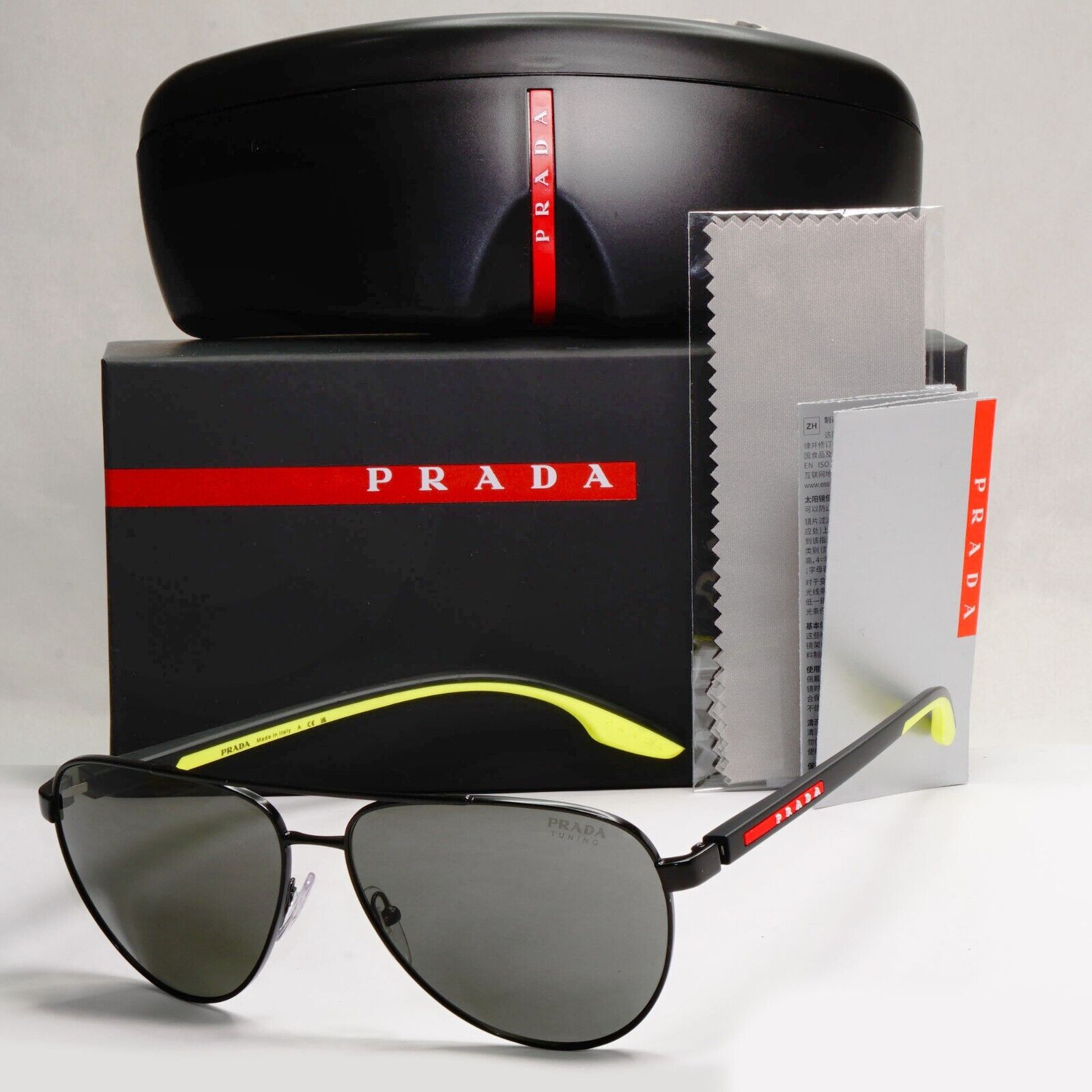 Prada Sunglasses Tuning Tint Pilot Black Dark Grey Green PS52YS SPS 52Y 17G-01V