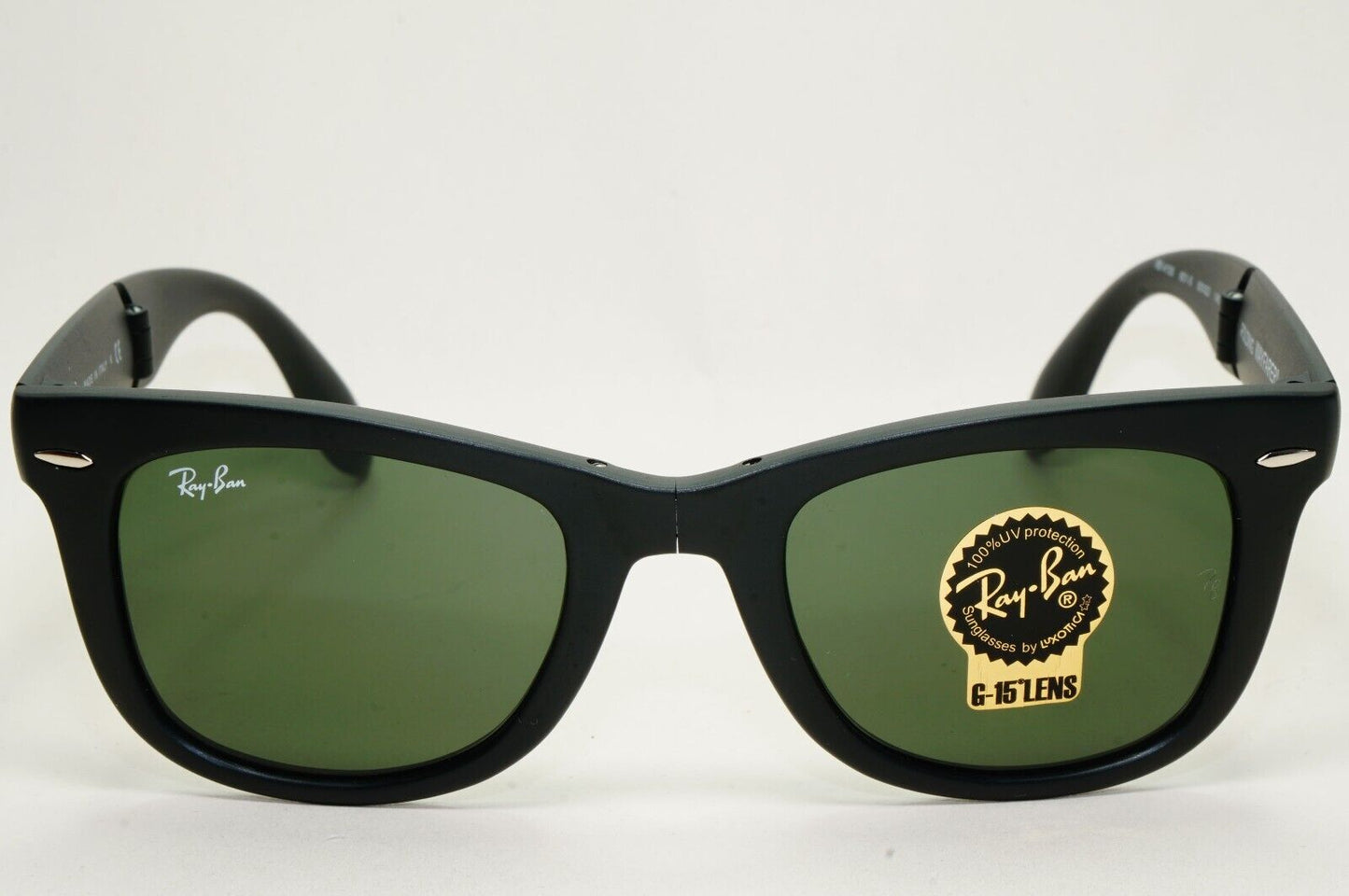 Ray-Ban Sunglasses Folding Wayfarer Black Matte Green G15 RB 4105 601-S 50mm