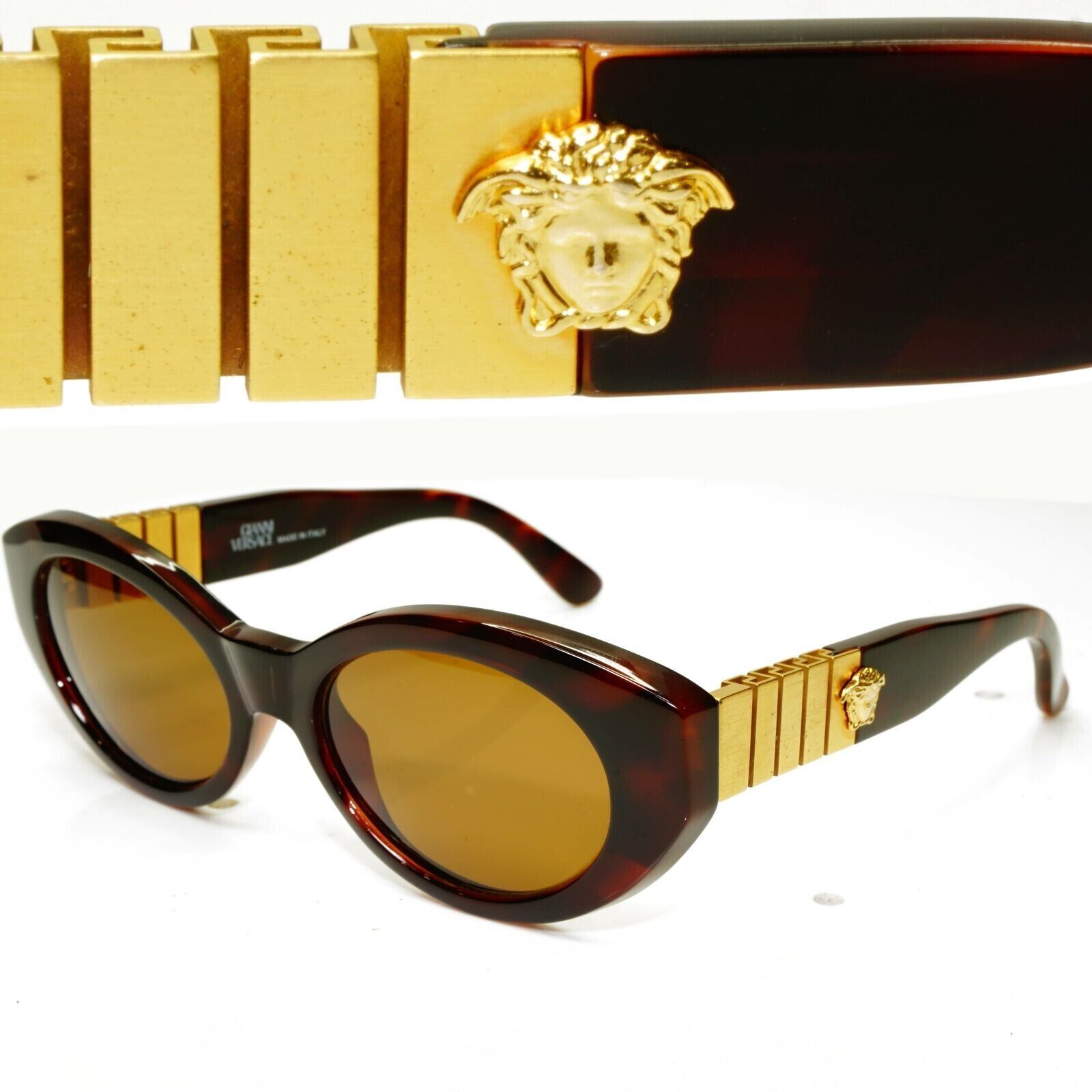 Gianni Versace Sunglasses 1996 Vintage Brown Gold Medusa MOD 480/B COL 900