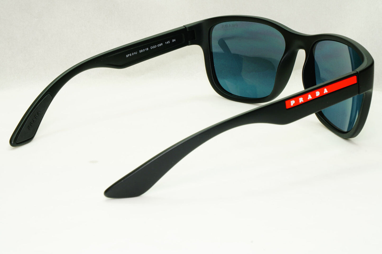 Prada Sunglasses Black Blue Tuning Rubber Square PS01US SPS 01U DG0-09R 59mm