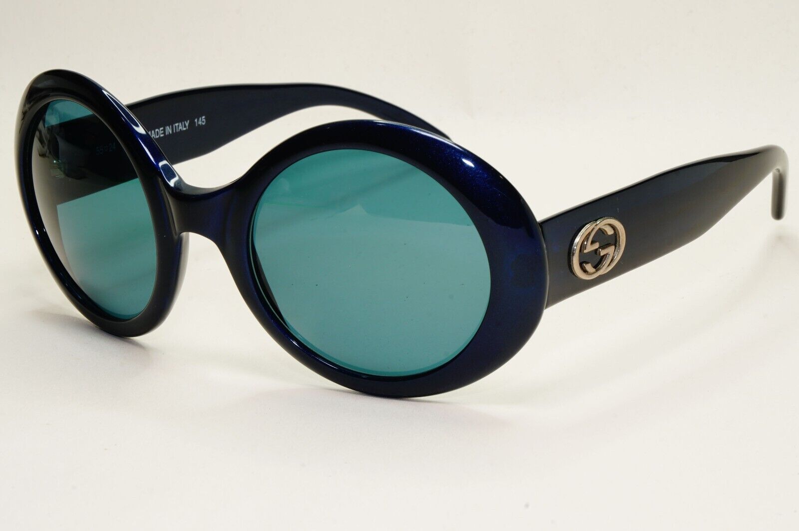 Gucci Sunglasses 1996 Vintage Dark Blue Green Round Large GG 2401/N/S XB6 151024