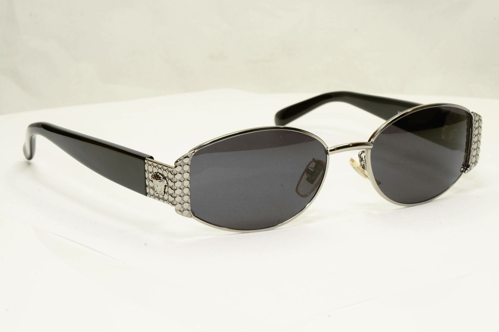 Gianni Versace 1996 Vintage Silver Medusa Black Metal Sunglasses MOD X41 COL 029