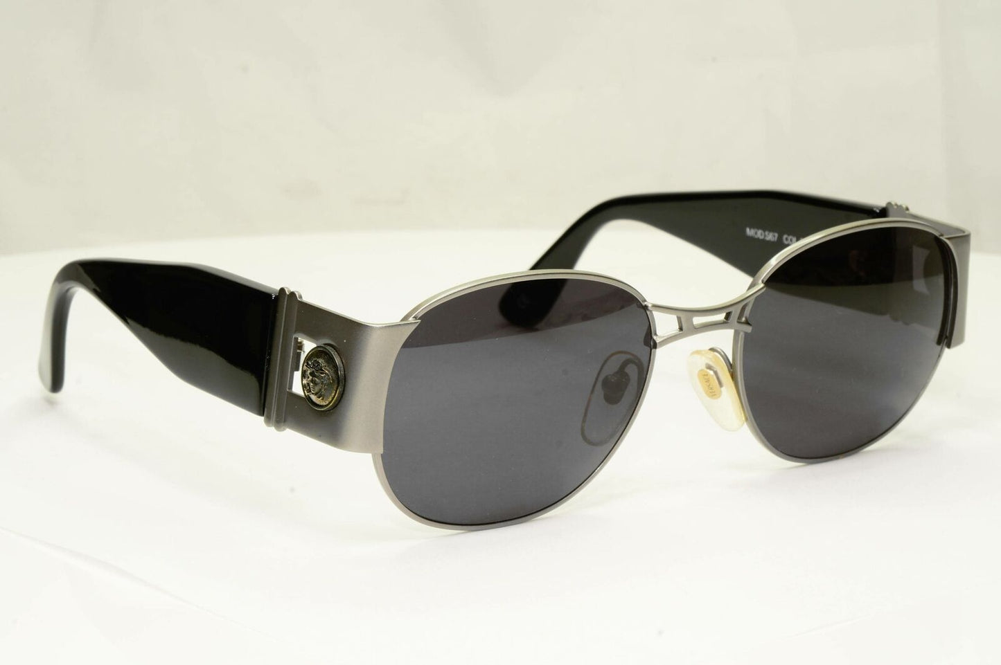 Gianni Versace 1996 Vintage Mens Silver Medusa Metal Sunglasses MOD S67 COL 77M