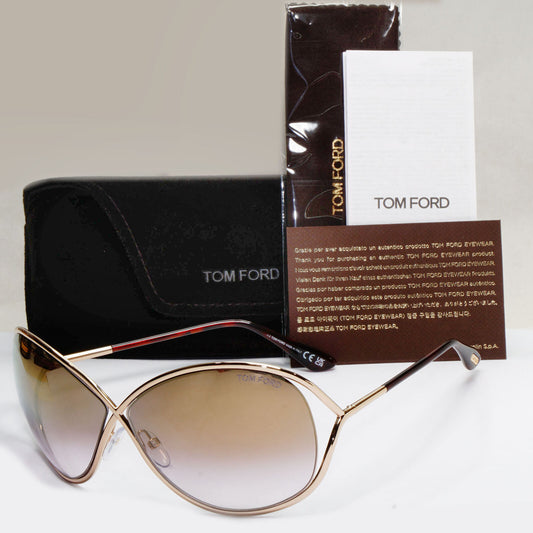 Tom Ford Sunglasses Miranda Gold Brown Mirrored Metal FT0130 TF 130 28G