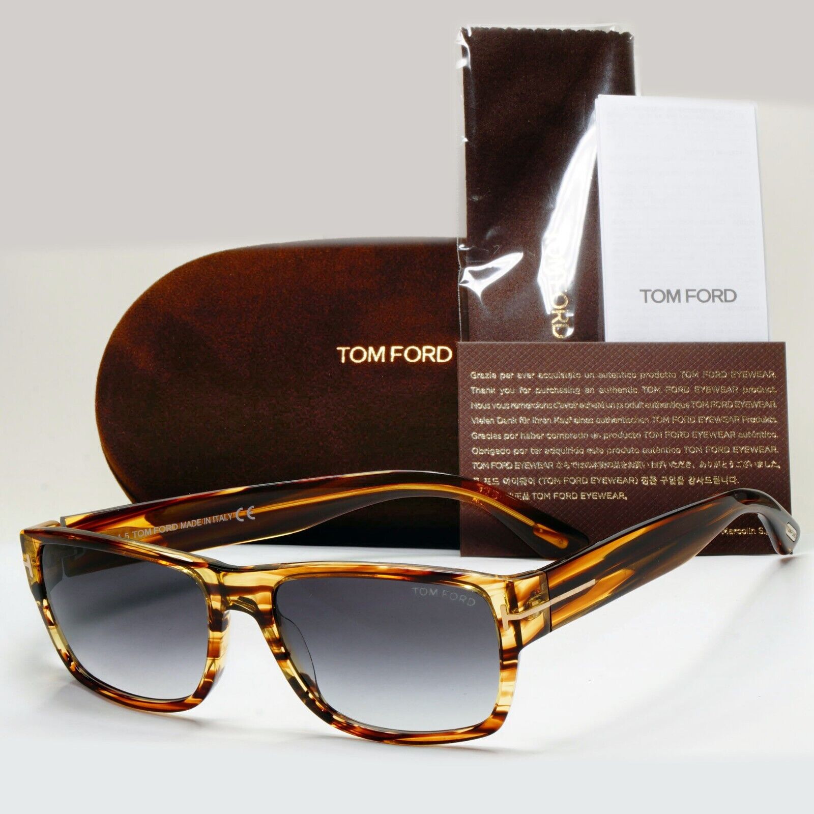 Tom Ford Sunglasses Mason Honey Brown Transparent Grey FT0445 TF 445 50B 56mm