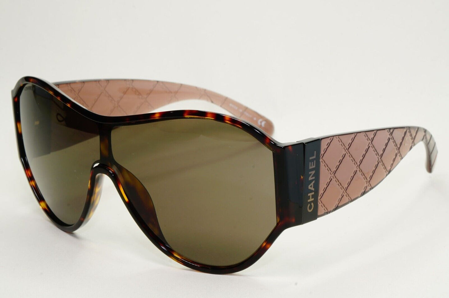 Chanel Sunglasses Oversized Brown Tortoise Shield Visor Large 5426 c.714/3