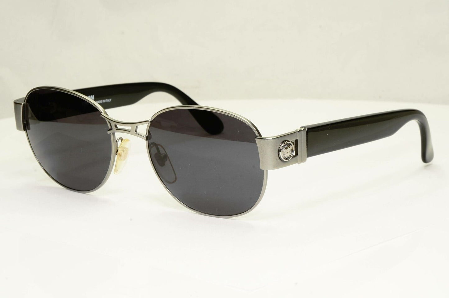 Gianni Versace 1996 Vintage Mens Black Silver Metal Sunglasses MOD S47 COL 77M