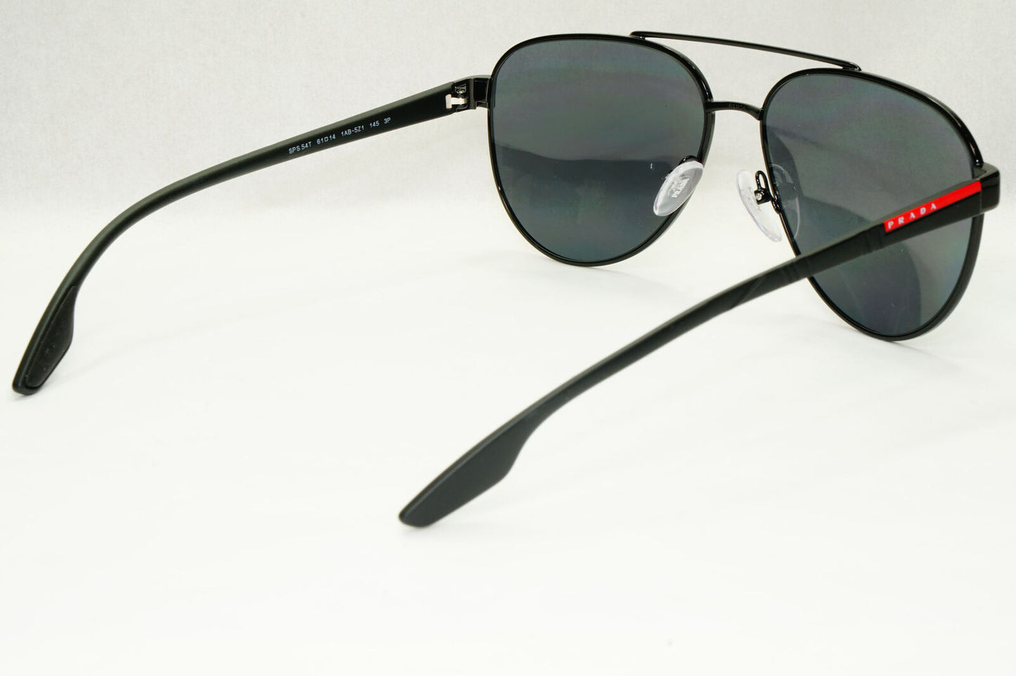 Prada Polarized Sunglasses Black Grey Metal Pilot PS54TS SPS 54T 1AB-5Z1 61mm