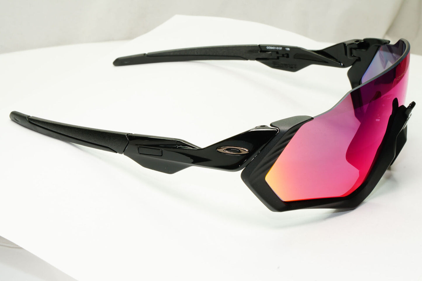 Oakley Flight Jacket Sunglasses Red Mirror Orange Black Prizm Road OO 9401 0137