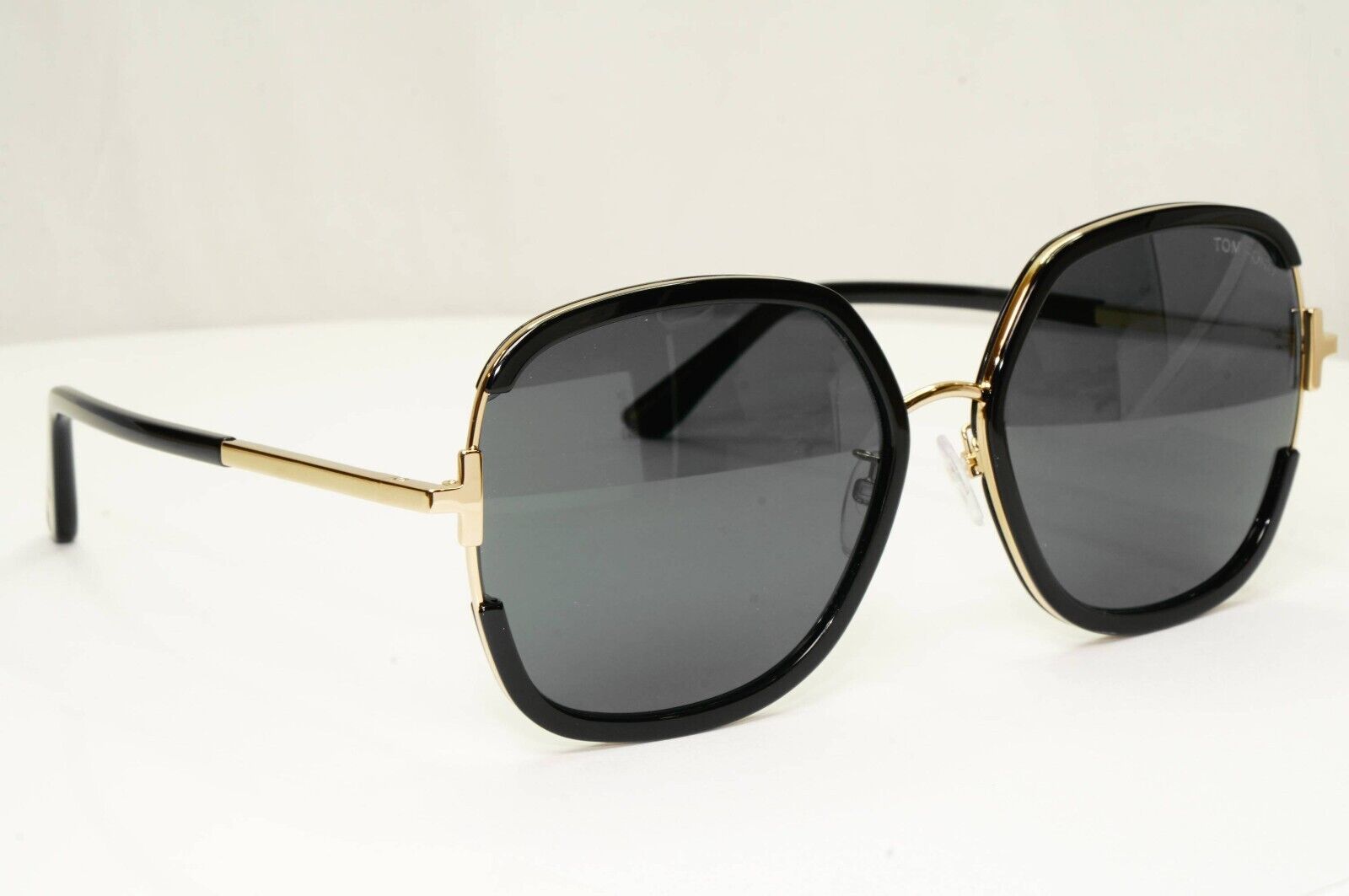 Tom Ford Oversized Black Sunglasses Gold Large Square TF 809 K 01A [a] 37269