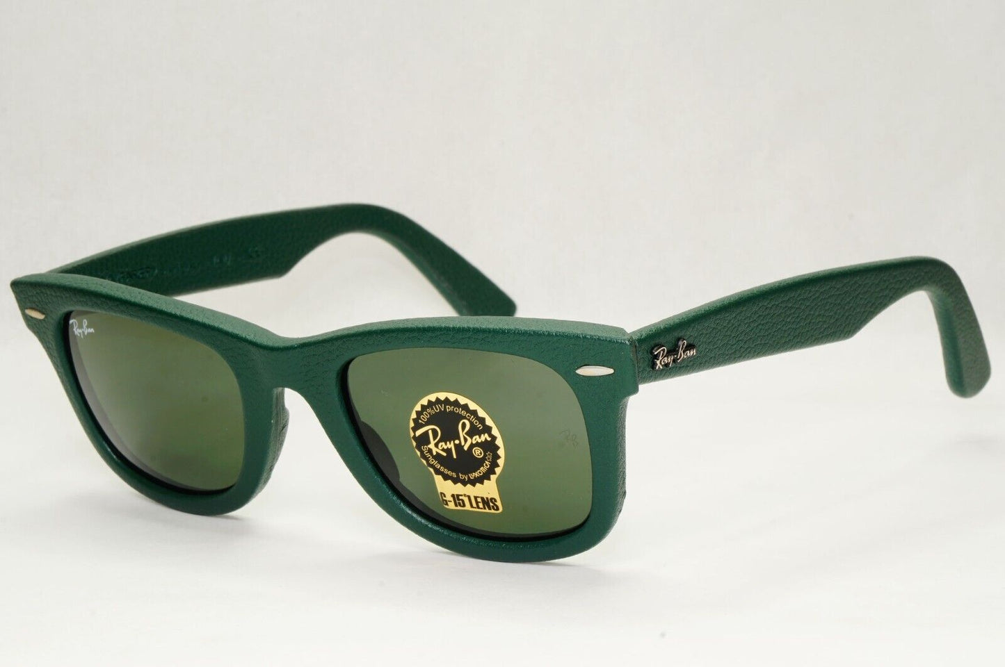 Ray-Ban Sunglasses Leather Wayfarer Year 2013 Rare Dark Green RB 2140-Q-M 1170