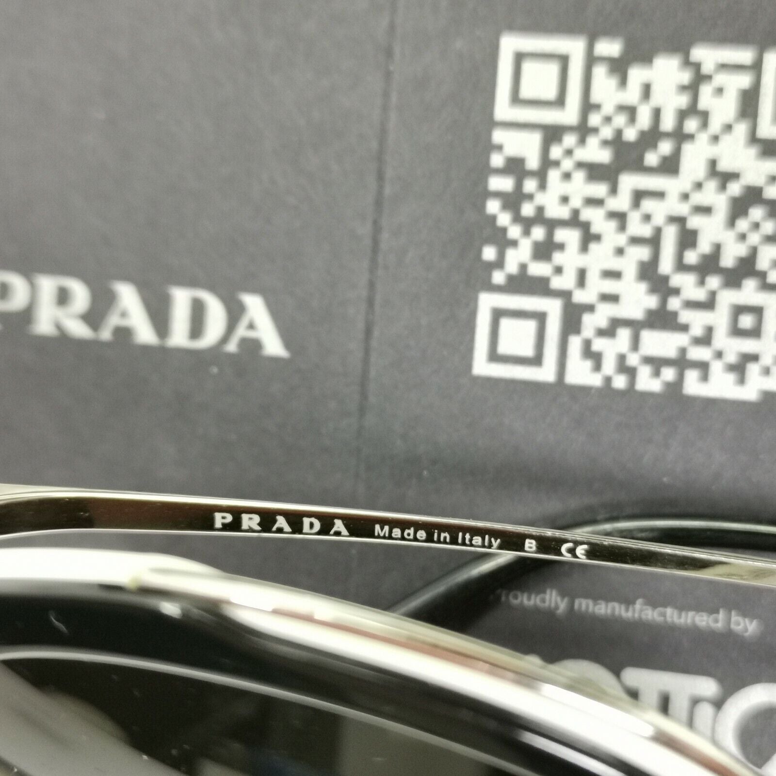 Prada Black Silver Gradient Smoke Mirror Womens Sunglasses SPR 18U 4BK-5O0