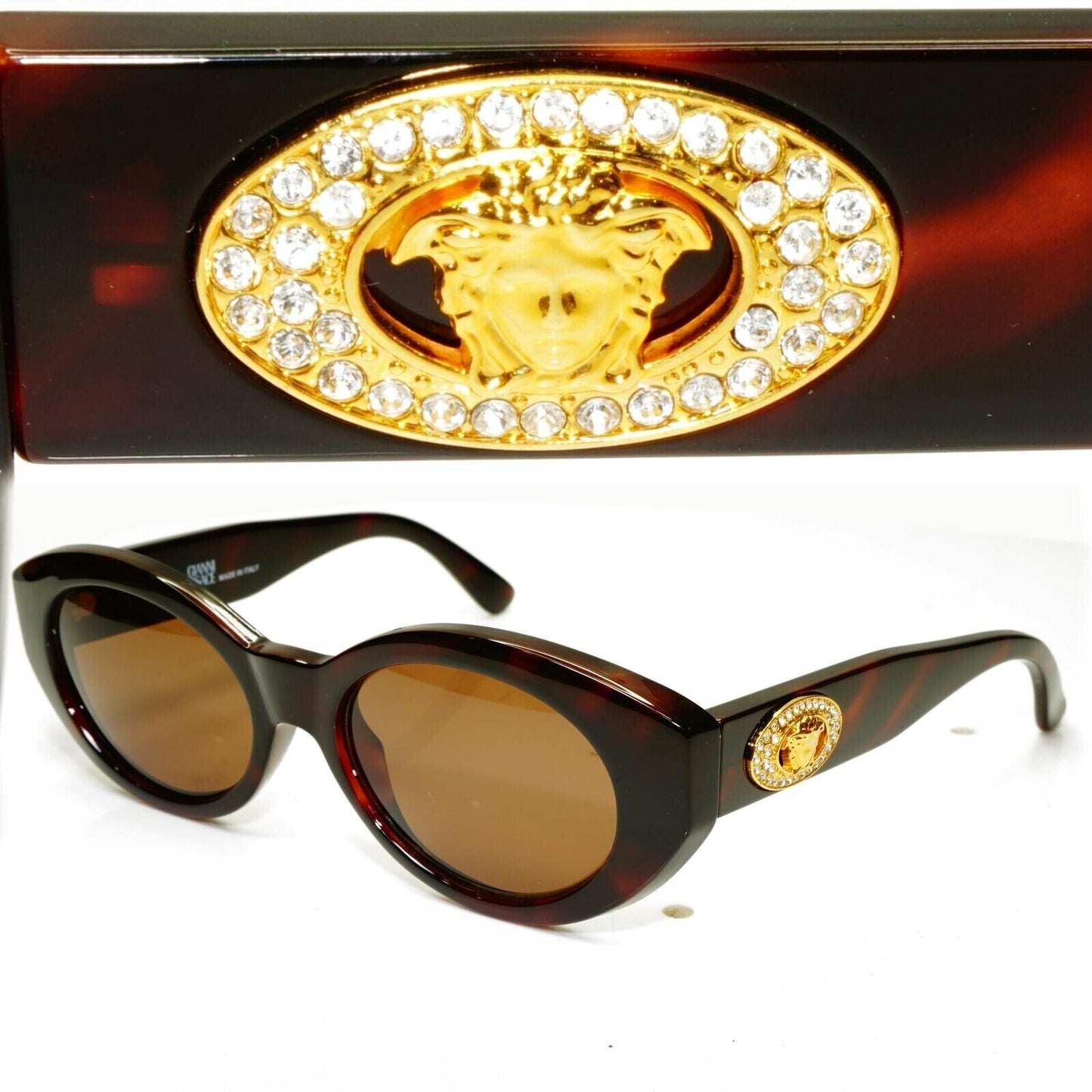 Gianni Versace Sunglasses 1996 Vintage Brown Gold Medusa MOD 480/H COL 900