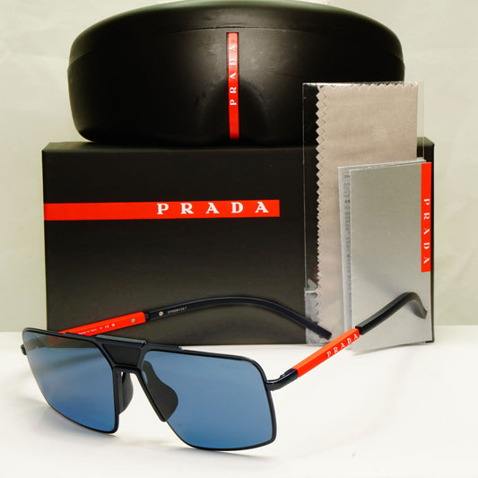 Prada Blue Square Sunglasses Mens Square Red Designer SPS 52X PS52XS 06S-07L