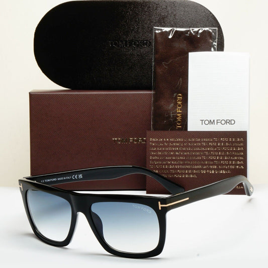 Tom Ford Sunglasses Morgan Black Glossy Blue Square FT0513 TF 513 01W 57mm