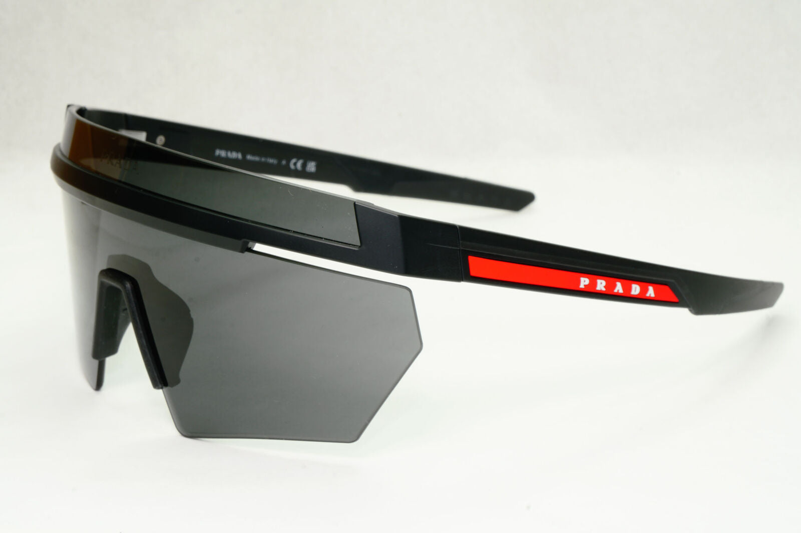 Prada Sunglasses Black Shield Visor Oversized Large Ski PS01YS SPS 01Y 1BO-06F