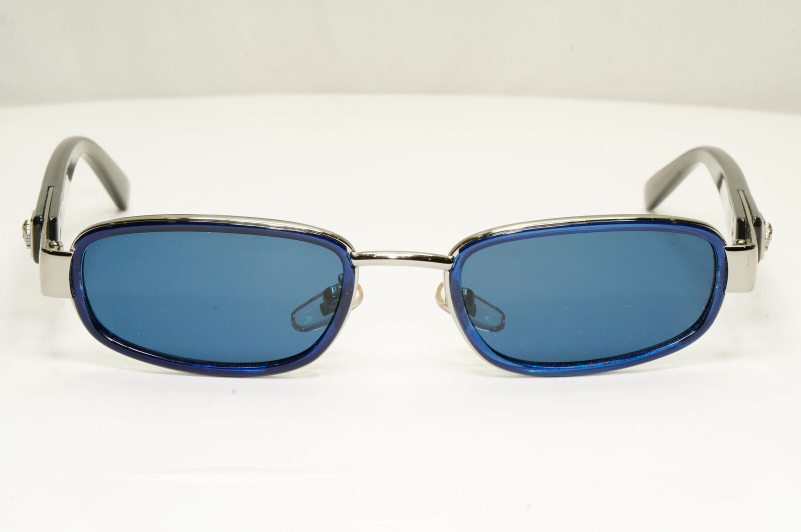 Gianni Versace 1996 Vintage Blue Silver Medusa Metal Sunglasses MOD X29 COL A35