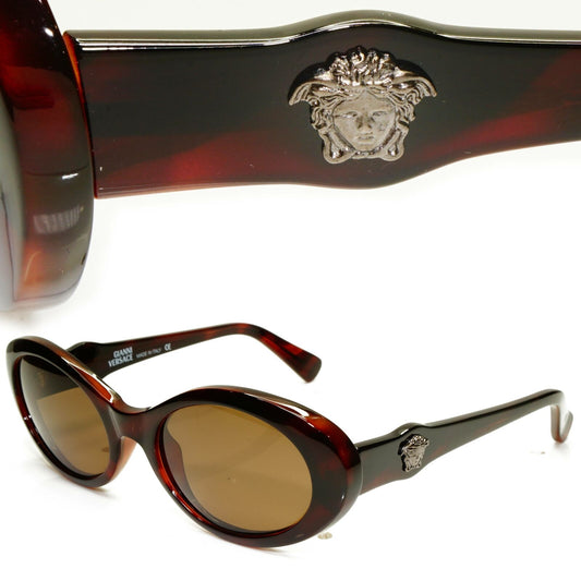 Gianni Versace 1996 Womens Vintage Brown Medusa Oval Sunglasses MOD 342 COL 900