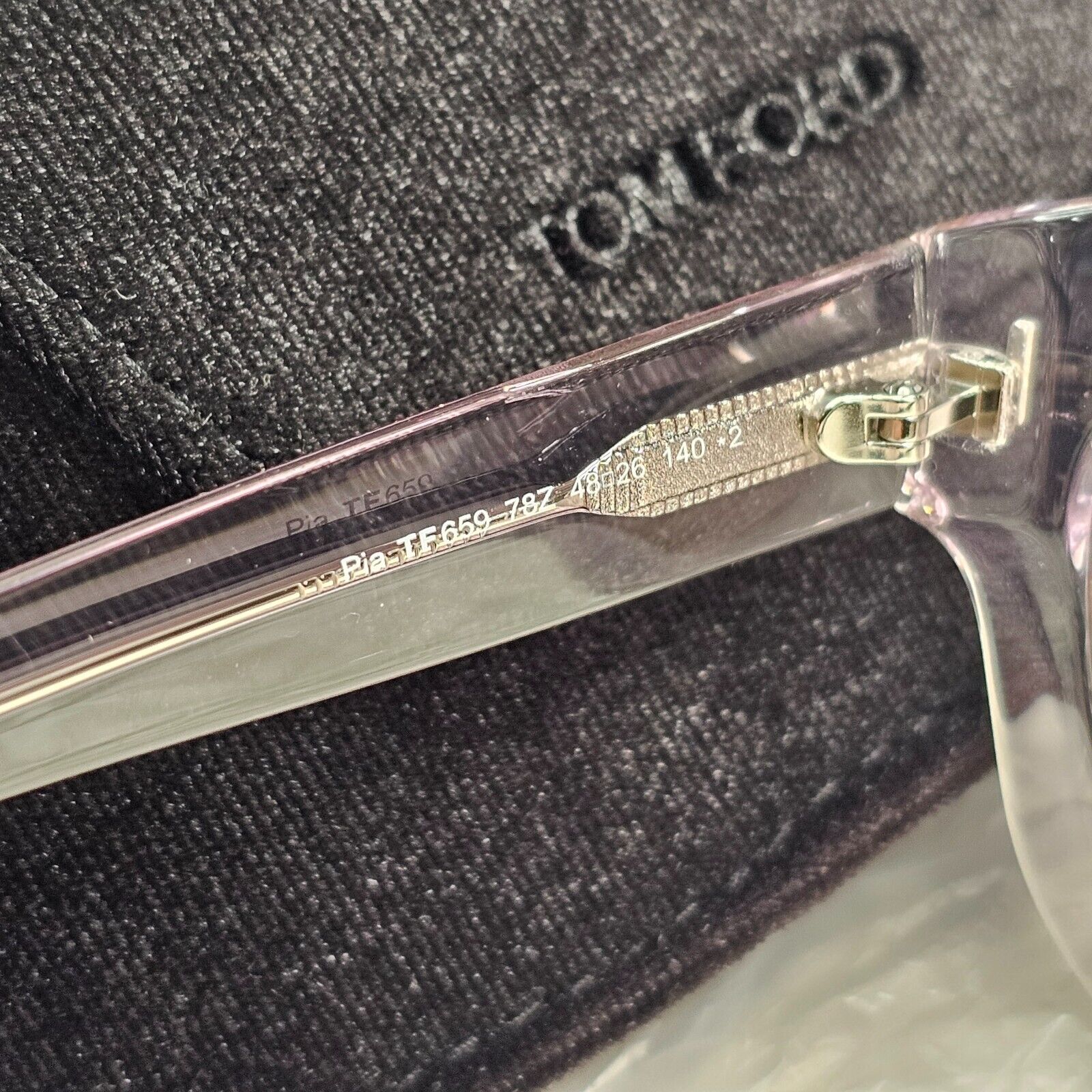 Tom Ford Sunglasses Pia Lilac Pale Transparent Square FT0659 TF 659 78Z 48mm