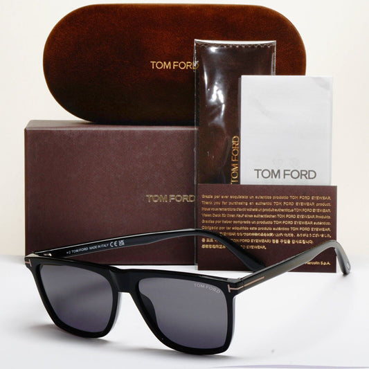 Tom Ford Sunglasses Fletcher Black Glossy Grey Smoke FT0832-N TF 832-N 01A 57mm