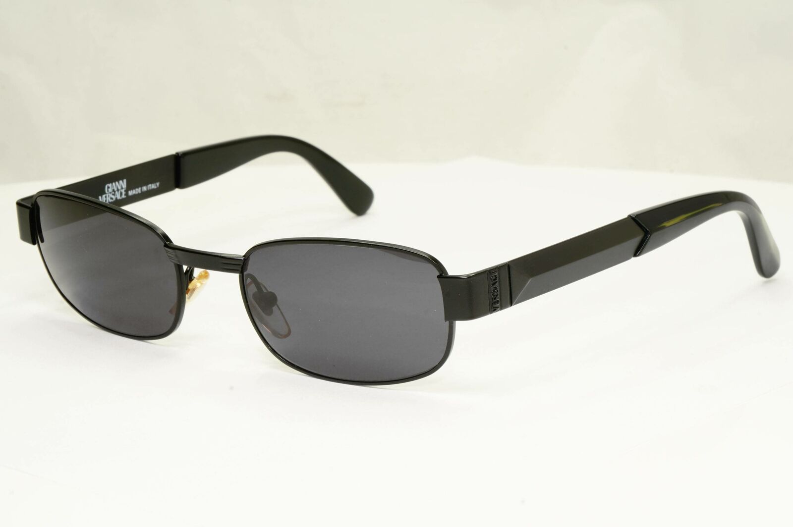 Gianni Versace 1996 Vintage Unisex Black Rectangle Sunglasses MOD S31 COL 028