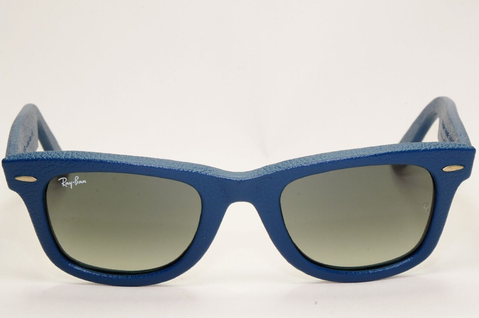 Ray-Ban Sunglasses Leather Wayfarer Year 2013 Rare Dark Blue RB 2140-Q-M 1168/71