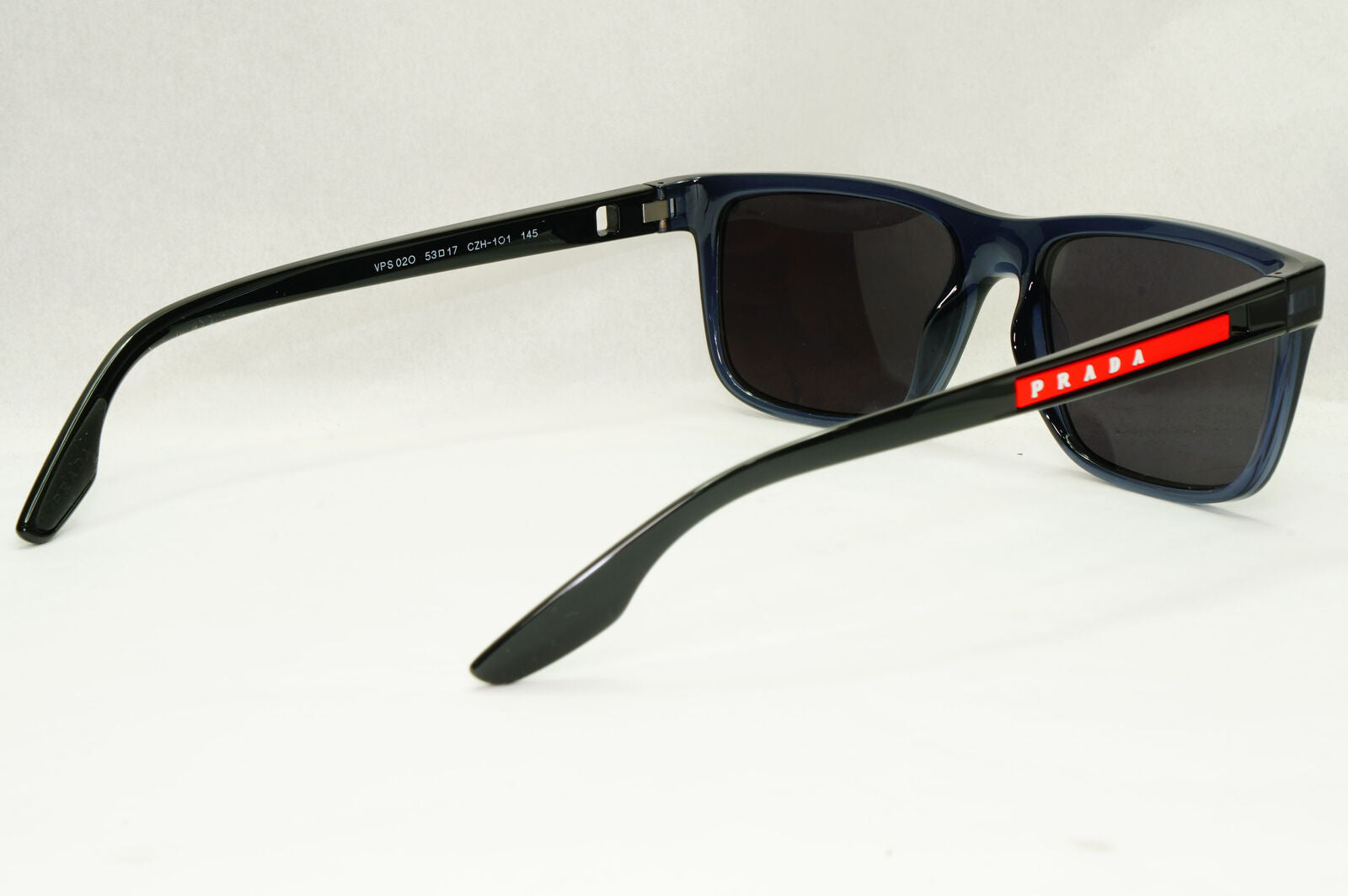 Prada Sunglasses Black Blue Dark Transparent Square PS02OV VPS 02O CZH-1O1 53mm