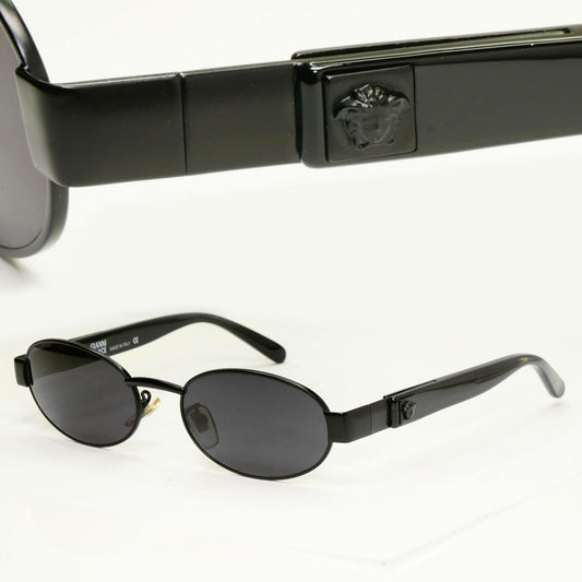 Gianni Versace 1996 Vintage Mens Metal Black Medusa Sunglasses MOD X18 COL 028