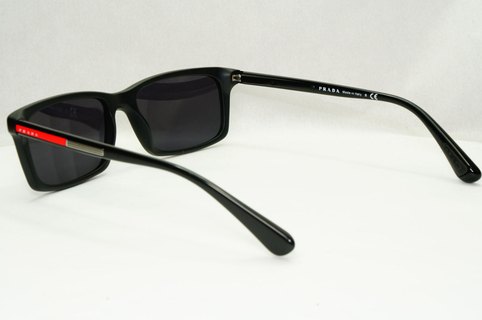 Prada Sunglasses Plack Rectangle Square Slim PS02CV VPS 02C 1BO-1O1 55mm