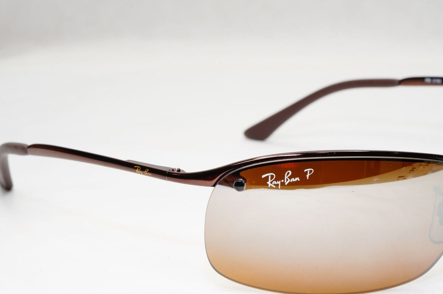 Ray-Ban Sunglasses 2011 Polarized Brown Mirror Wrap Top Bar RB 3183 014/84