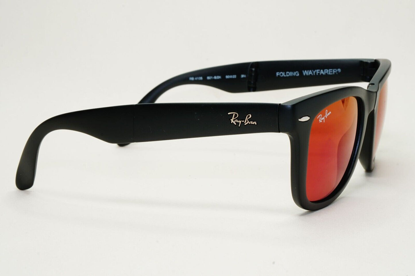 Ray-Ban Sunglasses Folding Wayfarer Black Matte Red Mirror RB 4105 601-S/2K