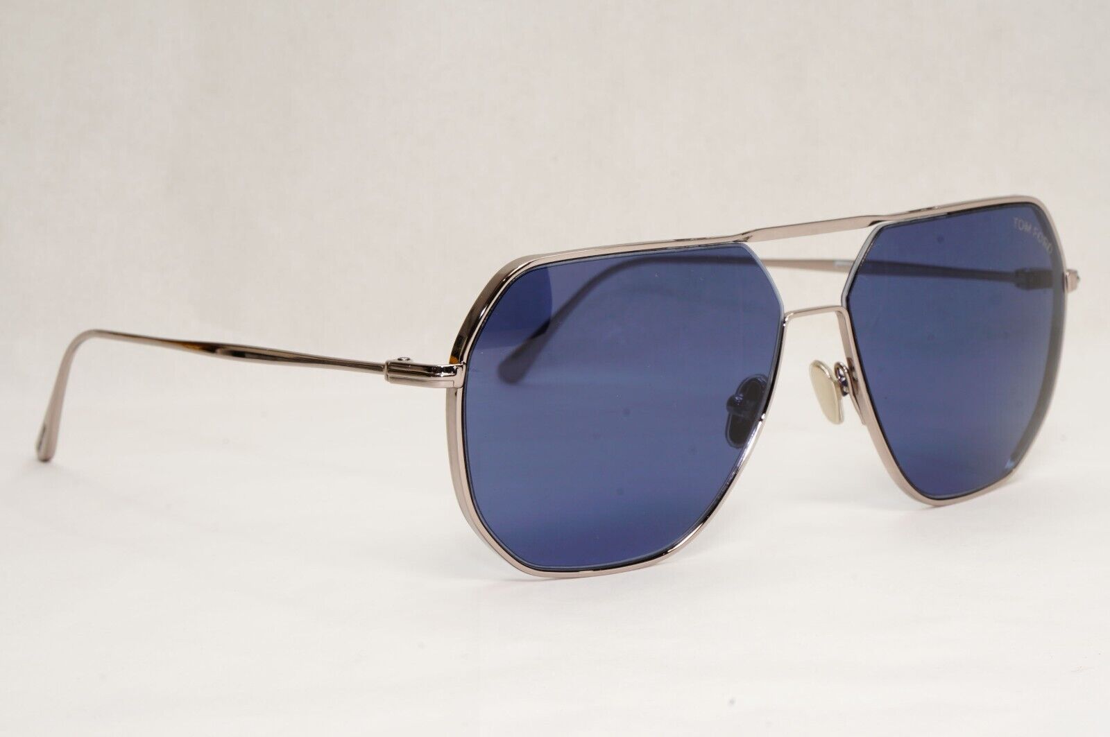 Tom Ford Sunglasses Gilles-02 Silver Dark Blue Metal Pilot TF 852 14V 59mm