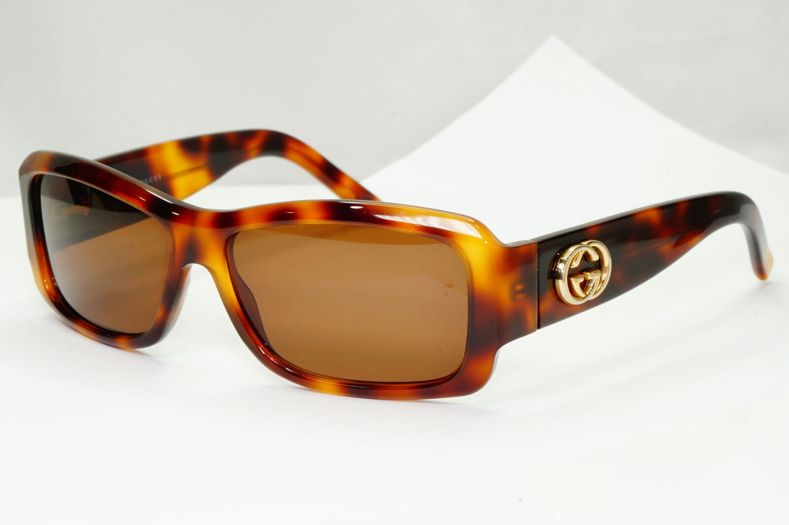 Gucci 2008 Sunglasses Vintage Tortoiseshell Brown Gold Rectangle GG 2996/S 05L8U